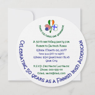 Invitation Trèfle Américaine Irlandaise Finlandais