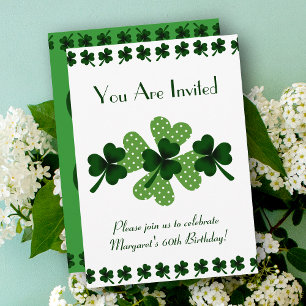 Invitation Trèfle de shamrock et de quatre feuilles