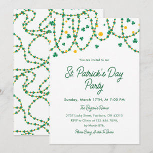 Invitation Trèfle Élégant Moderne Saint Patrick