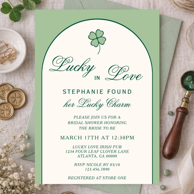 Invitation Trèfle irlandais Chanceux en amour Réception de ma (Créateur téléchargé)