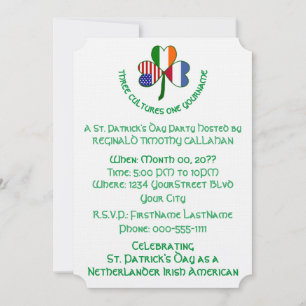 Invitation Trèfle Pays-Bas Irlande États-Unis Texte personnal