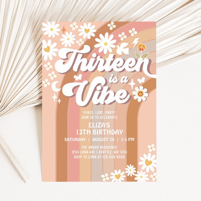 Invitation Treize est une ambiance terreuse Anniversaire 70s  (Créateur téléchargé)