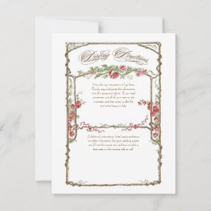 Invitation Trellis en faux bois vintage de style lettrepress 