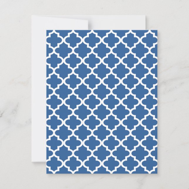 Invitation Trellis en tuile bleu marocain (Devant)