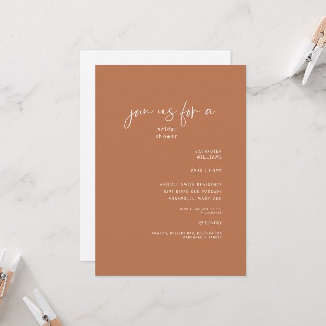 Invitation Tremblement de terre Simple Baby Shower  (Devant/Arrière en situation)
