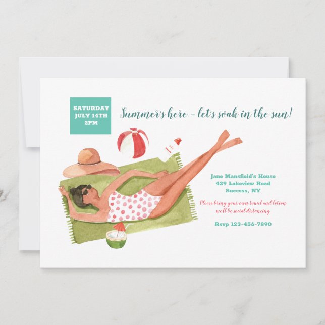 Invitation Tremper Dans Le Soleil (Devant)