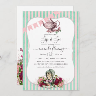 Invitation Trend Alice In Wonderland Tea Party Sip and See