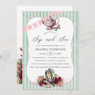 Invitation Trend Alice In Wonderland Tea Party Sip and See