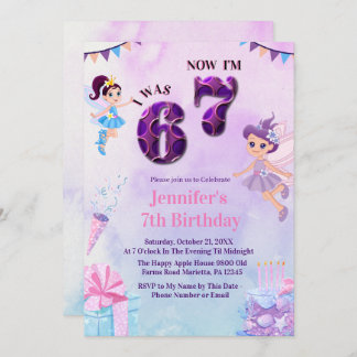 Invitation Trending 6 7 Meme Ballerina Girl Fairy Birthday