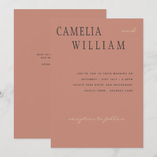 Invitation Trending Moderne Mariage Peach Blush Rose