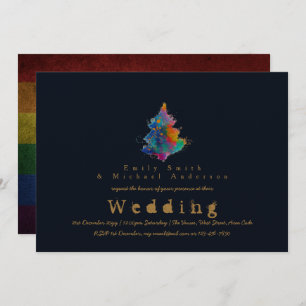 Invitation Trending Rainbow Christmas Tree LGBT Pride Mariage