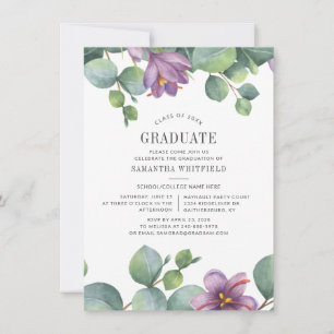 Invitation Trendy Eucalyptus Floral 2022 Graduation Party