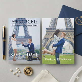 Invitation Trendy Modern Photo Magazine Save The Date