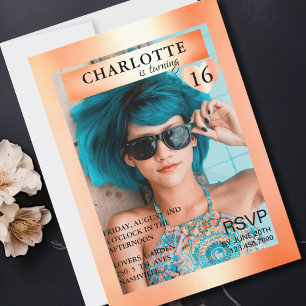 Invitation Trendy Pfirse Magazine Cover Photo inspirée