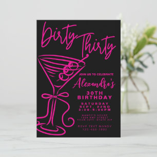 Invitation Trendy Pink Dirty Trente 30e anniversaire