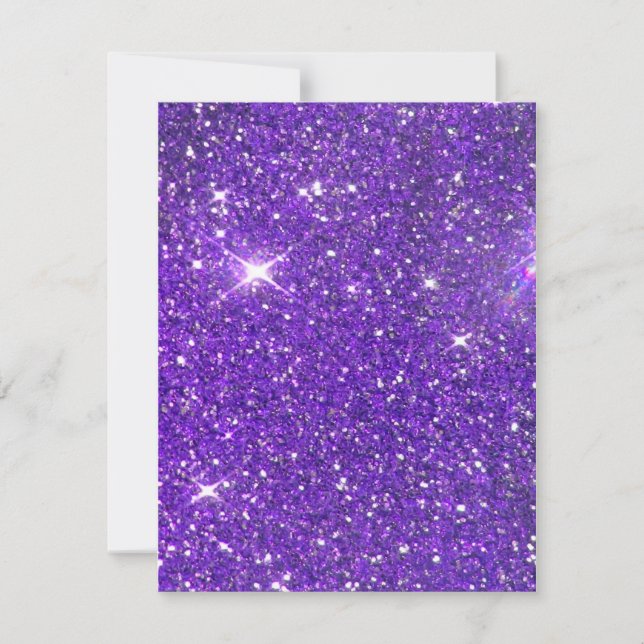 Invitation Trendy Purple Sparkling Glitter Glitz (Devant)