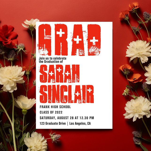 Invitation Trendy Rustic Grunge Nurse Graduation Party (Créateur téléchargé)