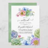 Trendy Succulent Floral Online Mariage virtuel