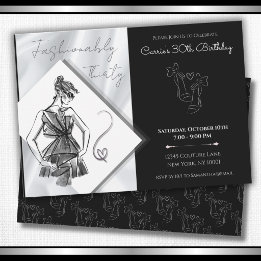 Invitation Trente ans avec élégance Noir Argent 30e anniversa