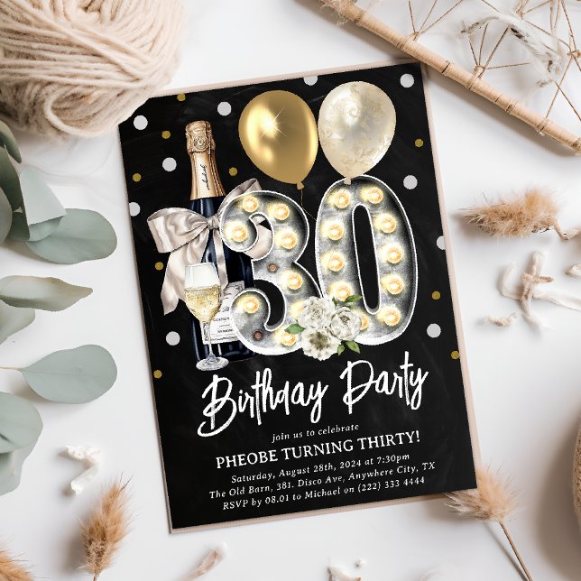 Invitation Trente Ans de Charme Rustique (Créateur téléchargé)