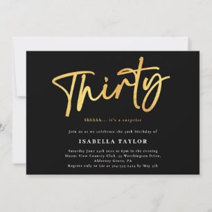 Invitation Trente Black Gold 30e anniversaire