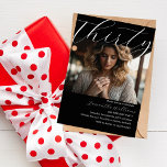 Invitation Trente Black Photo moderne 30e anniversaire invita<br><div class="desc">Elégante et moderne photo personnalisable 30e anniversaire carte</div>