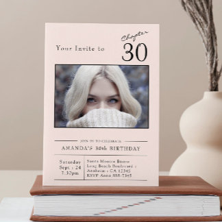 Invitation Trente Blush Pink 30e Anniversaire Photo