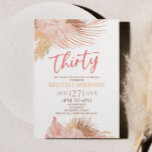 Invitation Trente Boho rose floral fleur 30e anniversaire<br><div class="desc">Voici une Invitation de 30 Boho Pink Floral Flower 30th Birthday Party!</div>