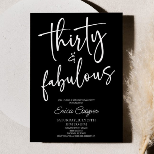 Invitation Trente & Fabuleux Minimal 30e Anniversaire (Créateur téléchargé)