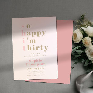 Invitation Trente Funny Pink, 30e Anniversaire, Je Suis Heure