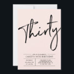 Invitation Trente | Modern Pink 30th Birthday Party<br><div class="desc">Célébrez votre journée spéciale avec cette simple et élégante invitation à la fête du 30e anniversaire. Ce design est doté d'un script de brosse chic avec une mise en page propre en noir et rose vif combo. D'autres designs sont disponibles dans ma boutique BaraBomDesign.</div>