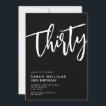 Invitation Trente moderne noir et blanc 30e anniversaire<br><div class="desc">Trente moderne noir et blanc 30e anniversaire Invitation</div>