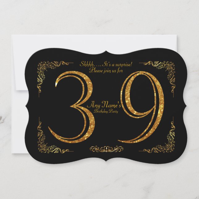 Invitation trente-neuvième, Gatsby de fête d'anniversaire (Devant)