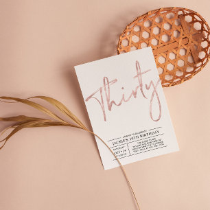 Invitation Trente   Rose Gold Moderne Fête d'anniversaire 30 