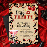 Invitation Trente Sale Martini Cerise Glam 30e Anniversaire<br><div class="desc">Carton d'invitation pour les trente ans "Dirty Thirty", Invitation pour les 30 ans d'une femme, Invitation avec impression léopard et cerise de martini, Soirée entre filles, Invitation pour les 30 ans coquine, Invitation rétro glamour pour cocktail d'anniversaire, Invitation pour soirée cocktail "Dirty Thirty" avec impression guépard | Modèle de téléchargement...</div>