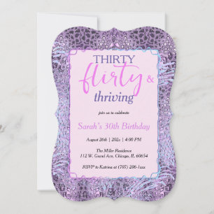 Invitation Trente, Séduisante et Rayonnante Anniversaire