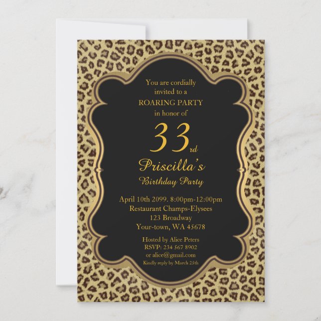 Invitation trente-troisième, fête d'anniversaire (Devant)
