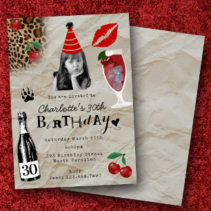 Invitation Trentième anniversaire 30 ans Photo personnalisée