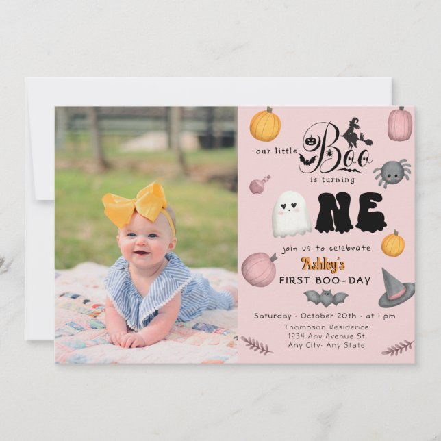 Invitation Très Éffrayant | Boo | 1er anniversaire (Devant)