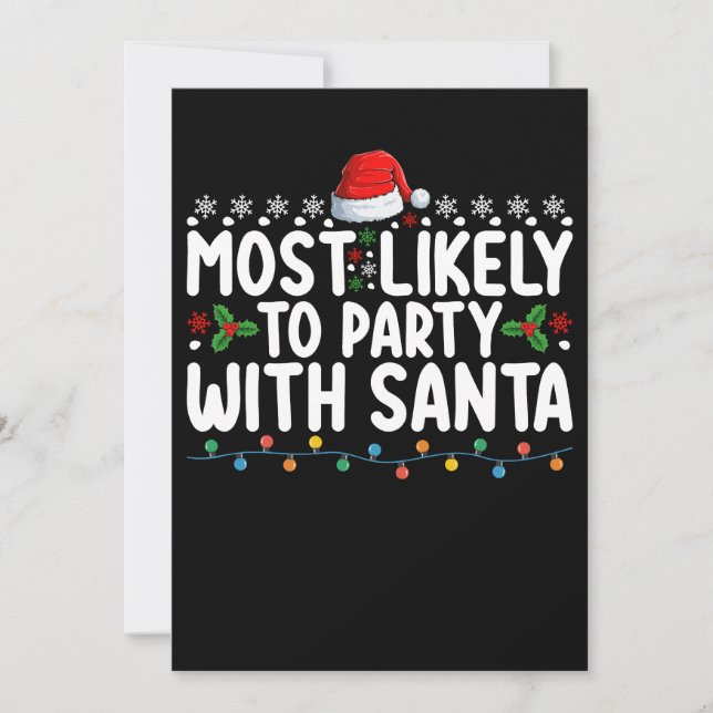 Invitation Très Probable De Fêter Avec Père Noël Noël (Devant)