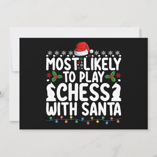Invitation Très Probable De Jouer Aux Échecs Avec Père Noël C (Devant)