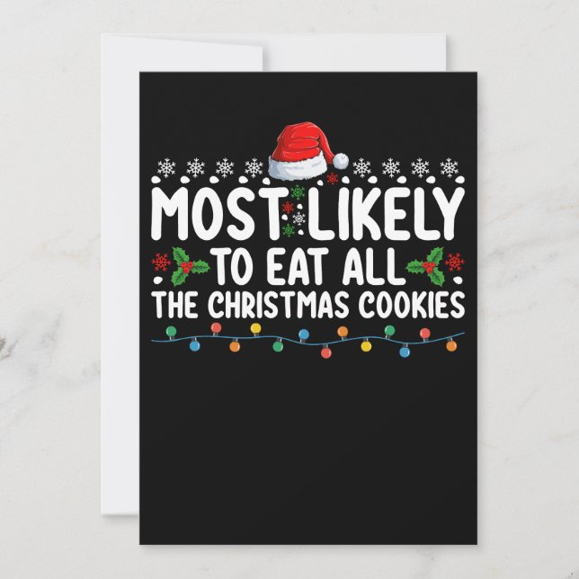 Invitation Très Probable De Manger Tous Les Cookies De Noël V (Devant)