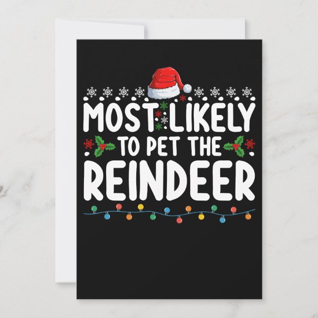 Invitation Très Probable De Pet Les Vacances De Noël Reindeer (Devant)
