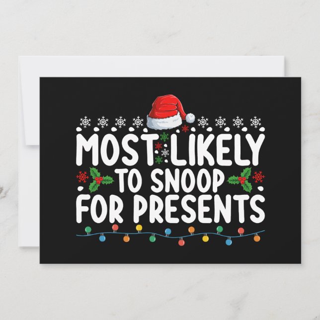 Invitation Très Probable De Snoop Pour Les Présentations Noël (Devant)