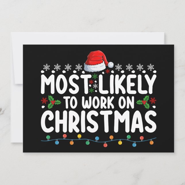 Invitation Très Probable De Travailler Sur Noël Famille Ma (Devant)