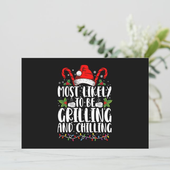 Invitation Très Probable Que Noël Soit Grillant Et Chaleureux (Debout devant)