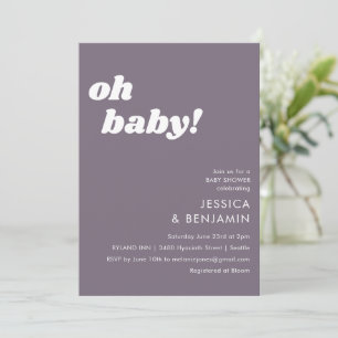 Invitation Très Simple Dusty Purple Moderne Oh Baby shower