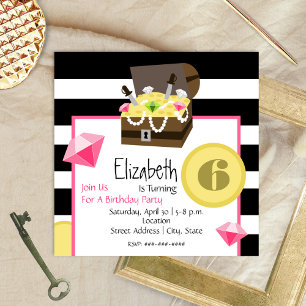 Invitation Trésor de pirates Coins et bijoux de coffre Annive