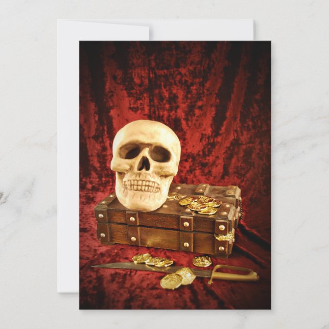 Invitation Trésor de pirates Fête d'Halloween (Devant)