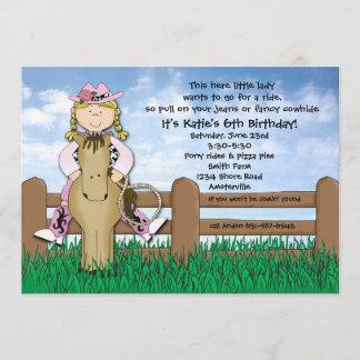 Invitation tressée de Ride'em Cowgirl Blonde
